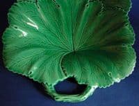 Large Copeland Green Majolica 'Vine Leaf' Two Handled Dish c1860 (Sold)