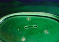 Large Copeland Green Majolica 'Vine Leaf' Two Handled Dish c1860 (Sold)