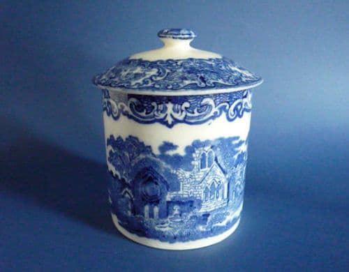 Large George Jones Blue and White Pottery 'Abbey' Preserve Pot c1920 (Sold)