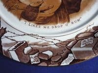 Large Grimwade's WW1 Bruce Bairnsfather Ware Old Bill 'I Likes Me Drop O Rum' Plaque c1920