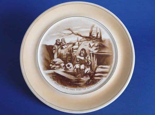 Large Grimwades WW1 Bruce Bairnsfather 'What time do they feed the sea-lions, Alf?' Wall Plaque c1917