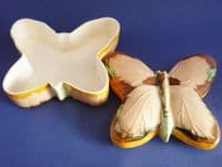 Large Hancock's Art Deco 'Ivory Ware' Butterfly Trinket Box c1930