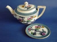 Large Keeling and Co 'Pagoda' Losol Ware Teapot and Stand c1910