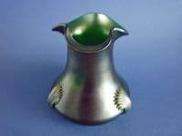 Large Kralik Glass Green Iridescent Art Nouveau 'Claw' Vase c1900