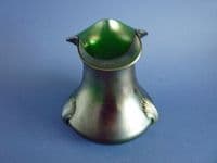 Large Kralik Glass Green Iridescent Art Nouveau 'Claw' Vase c1900