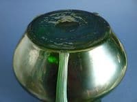 Large Kralik Glass Green Iridescent Art Nouveau 'Claw' Vase c1900