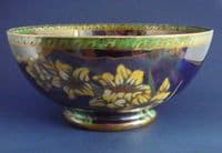 Large Maling Blue Lustre 'Gladioli' Bowl c1936 (Sold)