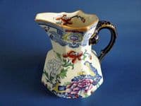 Large Mason's Patent Ironstone China Coloured 'Blue Pheasant' Pattern Hydra Jug c1890 (Sold)