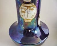 Large Pair of Shelley 'Christmas Lantern' Blue Lustre Vases c1925