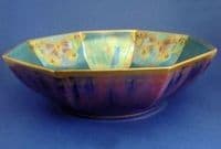 Large Shelley Blue Lustre Ware 'Rich Butterfly' Bowl by Walter Slater c1920