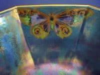 Large Shelley Blue Lustre Ware 'Rich Butterfly' Bowl by Walter Slater c1920