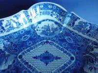 Large Spode Pearlware 'Net' Pattern Footed Dish or Comport c1820