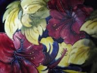 Large Walter Moorcroft Cobalt Blue 'Hibiscus' Bowl c1960