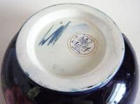 Large Walter Moorcroft Cobalt Blue 'Hibiscus' Bowl c1960