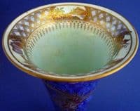 Large Wedgwood Blue 'Dragon' Lustre Trumpet Vase c1925