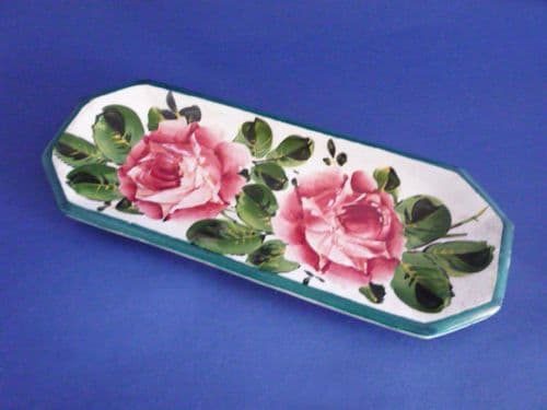 Large Wemyss Ware 'Cabbage Roses' Pen Tray c1900