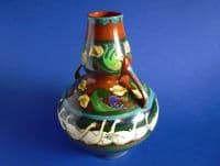 Large Wileman Intarsio 'Geese' Two Handled Vase by Frederick Rhead c1899