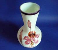 Lemon Satin Glass 'Floral Study' Vase c1880