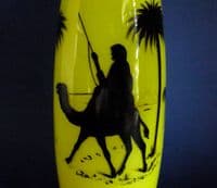 Loetz / Kralik style Yellow Cased 'Bedouin' Silhouette Vase c1920