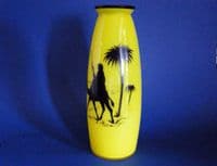 Loetz / Kralik style Yellow Cased 'Bedouin' Silhouette Vase c1920