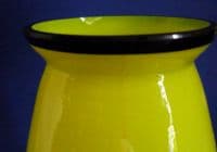Loetz / Kralik style Yellow Cased 'Bedouin' Silhouette Vase c1920