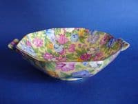 Lovely Art Deco Grimwades Royal Winton 'Sweet Pea' Chintz Two Handled Dish c1936