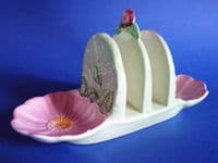 Lovely Carlton Ware Green 'Wild Rose' Toast Rack c1938