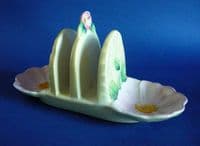 Lovely Carlton Ware Yellow 'Wild Rose' Toast Rack c1938