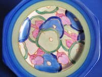 Lovely Clarice Cliff Bizarre 'Blue Chintz' Octagonal Plate c1932