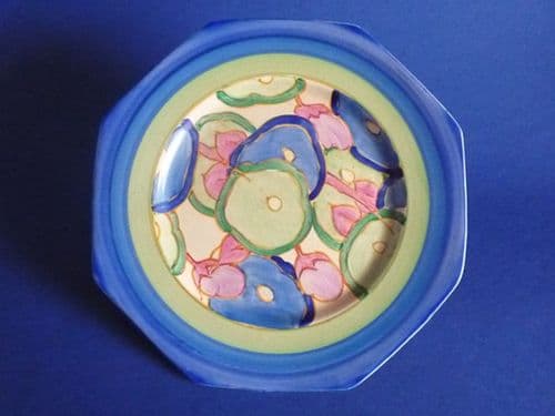 Lovely Clarice Cliff Bizarre 'Blue Chintz' Octagonal Plate c1932