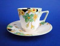 Lovely Crown Ducal 'Linden' Coffee Cup and Saucer c1935 #2 (Sold)