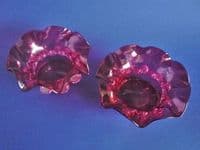 Lovely Pair of Victorian Cranberry Glass Bowls with Silver Plated Stand c1890