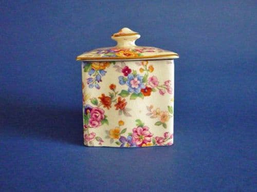 Lovely Royal Winton 'Cotswold' Chintz Ascot Preserve Pot and Lid c1952