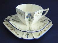 Lovely Shelley Queen Anne 'Blue Iris' Pattern 11561 Trio c1928 (Sold)