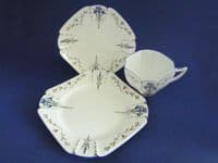 Lovely Shelley Queen Anne 'Blue Iris' Pattern 11561 Trio c1928 (Sold)