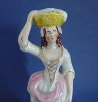 Lovely Victorian Staffordshire Pottery Figure 'Laundry Girl' c1870