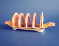 Lovely Vintage Grimwades Royal Winton Pink 'Petunia' 5 Bar Toast Rack c1945 (Sold)