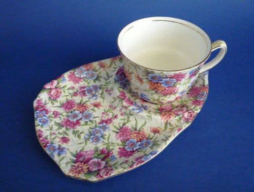 Lovely Vintage Royal Winton 'Mayfair' Chintz Tennis Cup and Saucer c1951