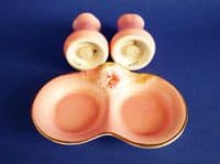 Lovely Vintage Royal Winton Pink 'Petunia' Cruet Set c1945