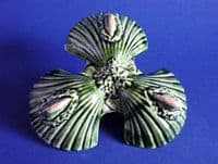 Majolica Palissy Style 'Scallop Shell and Mussel' Triple Salt c1890