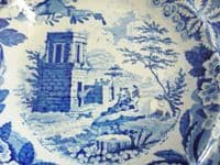 Marked Don Pottery 'Named Italian Views - Tomb of Theron at Aggrigentum' Pearlware Soup Plate c1820 #2