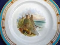 Minton Hand Painted 'Dunluce Castle, Ireland' Plate c1870