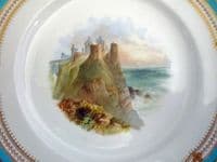 Minton Hand Painted 'Dunluce Castle, Ireland' Plate c1870