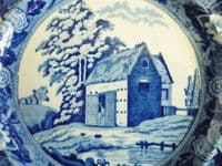 Minton Monk's Rock Series 'Thatched Barn' Muffin or Side Plate c1820
