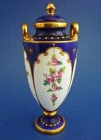 Minton 'Pink Roses' Covered Vase c1915