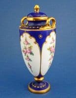 Minton 'Pink Roses' Covered Vase c1915