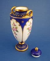 Minton 'Pink Roses' Covered Vase c1915