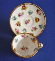 Minton 'Rose, Pansy and Forget-me-not' Miniature Cup and Saucer c1900 (Sold)