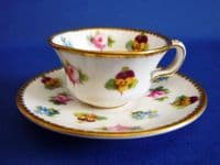 Minton 'Rose, Pansy and Forget-me-not' Miniature Cup and Saucer c1900 (Sold)