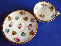Minton 'Rose, Pansy and Forget-me-not' Miniature Cup and Saucer c1900 (Sold)